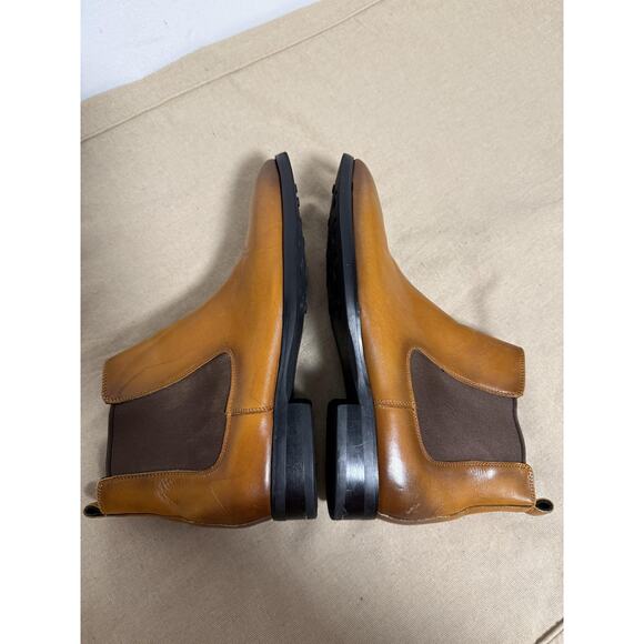 GIFENNSE Chelsea Boots Mens Size 9 EU 42 Brown Tan Leather Ankle Dress HA01-703A main image 7